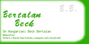 bertalan beck business card